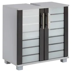 Waschbeckenunterschrank Niko Anthrazit/Silber