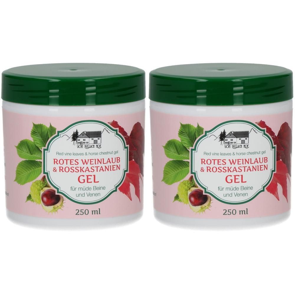 Vom Pullach Hof- rotes Weinlaub & Rosskastanien Gel 250ml - Allgäu 2x 2x250 ml