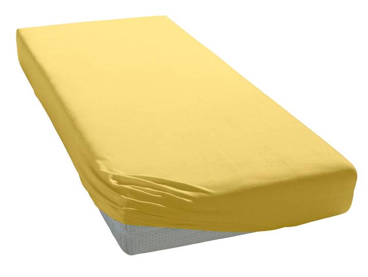 Spannbettlaken GOODPRODUCT PAPRIKA Microfaser-Jersey und warme Fleece-Qualität , gelb, B:120cm L:200cm, Microfaser-Jersey, Obermaterial: 100% Polyester, Bettlaken, Spannbettlaken, Bettlaken Laken Spannbettuch, schnelltrocknend