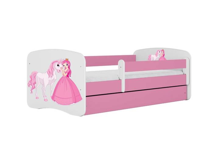 KINDERBETT Emily mit Schublade und Matratze, Rosa 80x160 cm