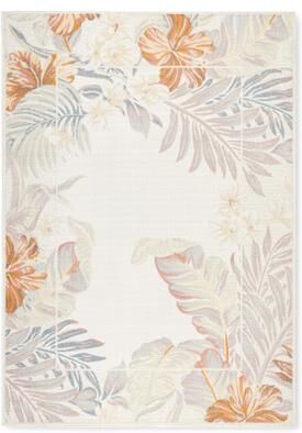 TOMMY BAHAMA Bimini Blooming Border Indoor Outdoor Area Rug, Leaf Tropical Design, UV Fade Resistant