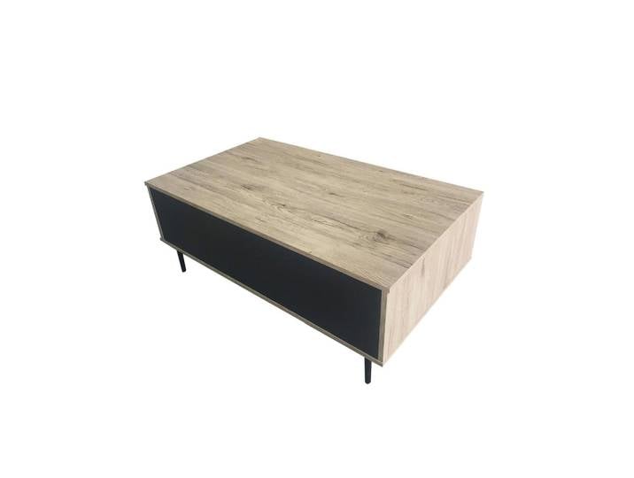 Mid.you Couchtisch, Anthrazit, Natur, rechteckig, konisch, 58x39x100 cm, Stauraum, offenes Fach, Wohnzimmer, Wohnzimmertische, Couchtische, Couchtische mit Stauraum