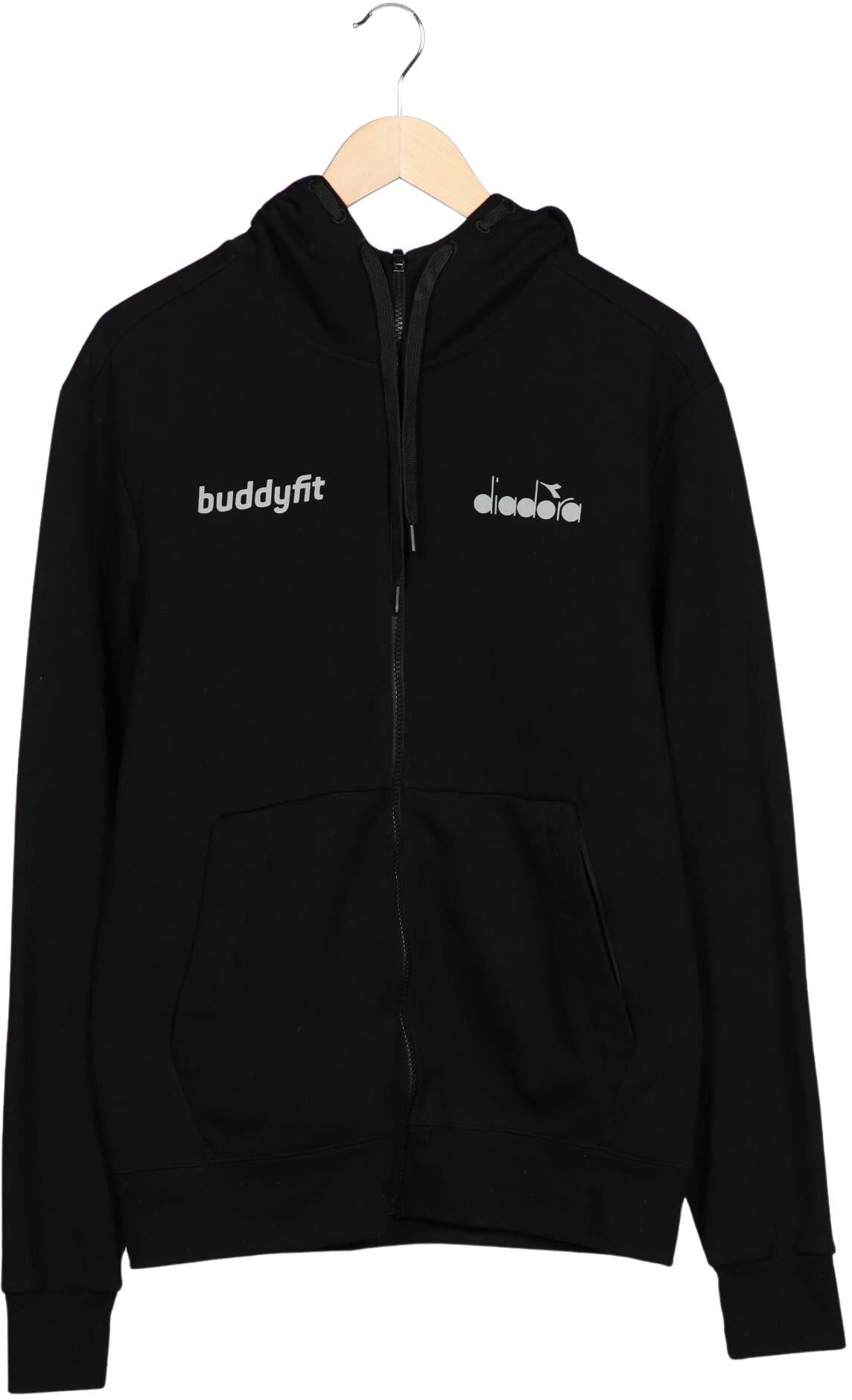Diadora Herren Kapuzenpullover, Schwarz, Gr. L, Synthetik / Viskose - Second Hand