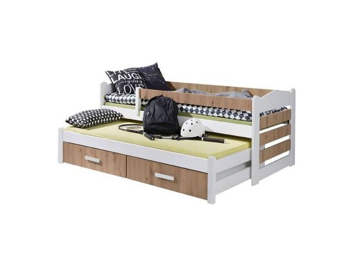 Lit de chambre avec tiroirs - Henderson - 139 - Blanc - 185x87x76cm
