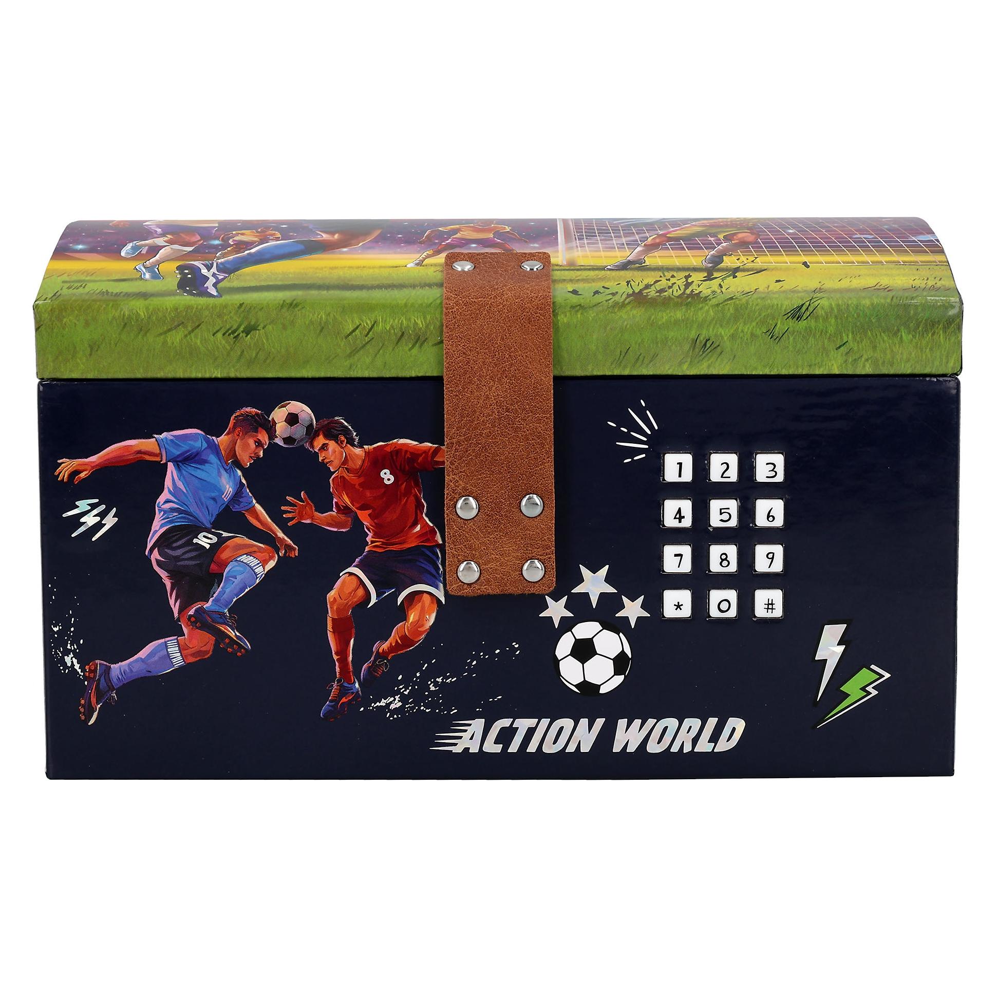 Depesche DINO World Schatztruhe mit Code, Sound und Licht Fussball (0414491)