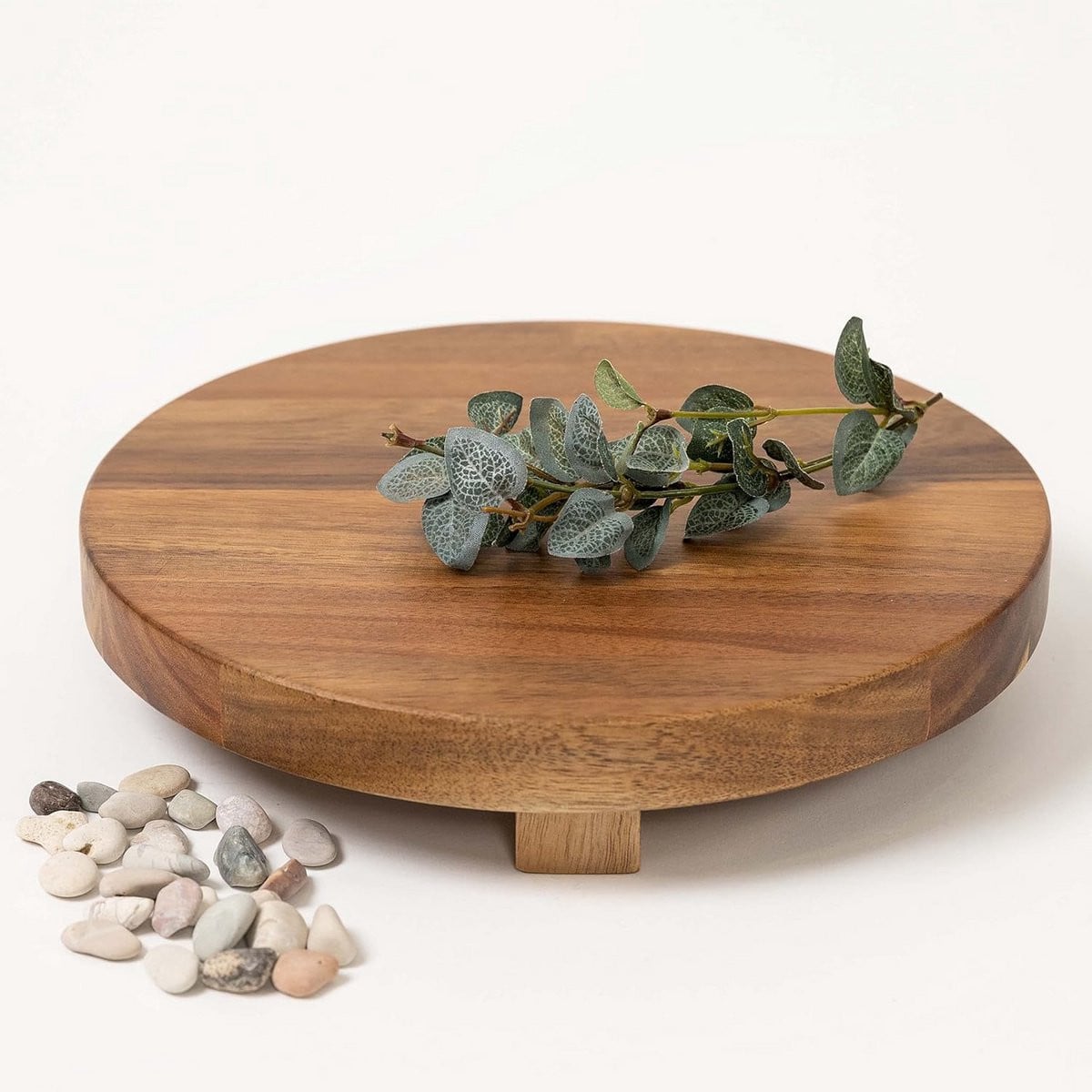 Houten Plateau Display Stand voor Keuken Decoratie - Houtkleur - 25 cm