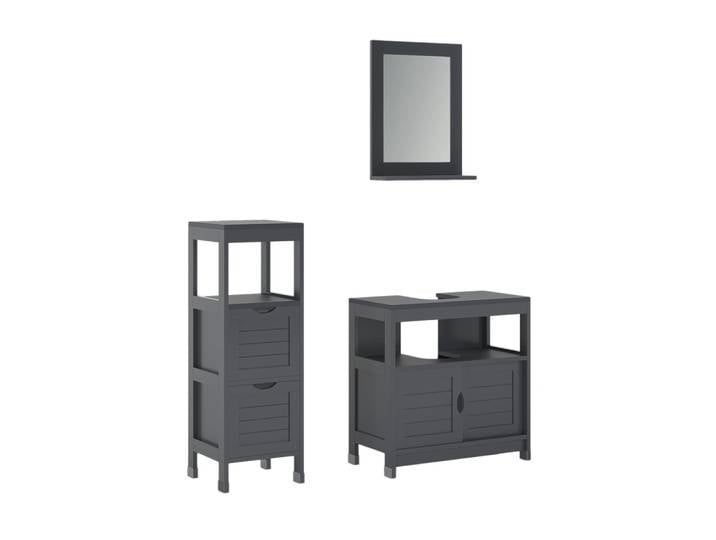 Meubles bain 3 pièces gris 60x60cm
