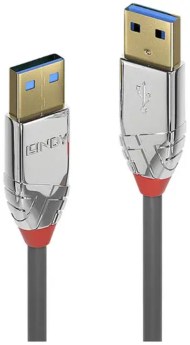 LINDY USB-Kabel USB 3.2 Gen1 USB-A Stecker, USB-A Stecker 2.00m Grau 36627