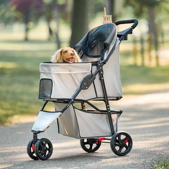 Hunde Buggy für kleine Hunde und Welpen - Faltbar mit Schwimmrädern und Sicherheitsreflexion