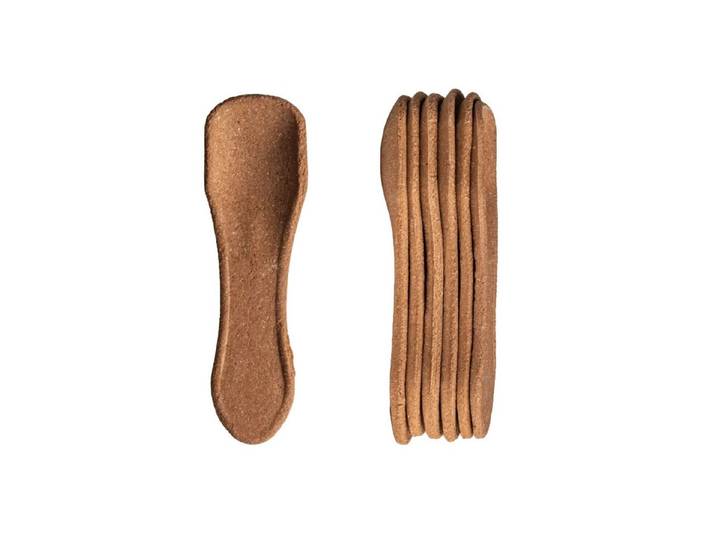wisefood Einwegbesteck-Set 500-tlg., Essbarer Eislöffel, Kakao, vegan, (500-tlg), Weizen