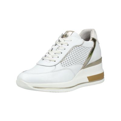 Sneaker NERO GIARDINI "Nero Giardini Sneaker Leder", Damen, Gr. 38, weiß, Leder, Schuhe Sneaker