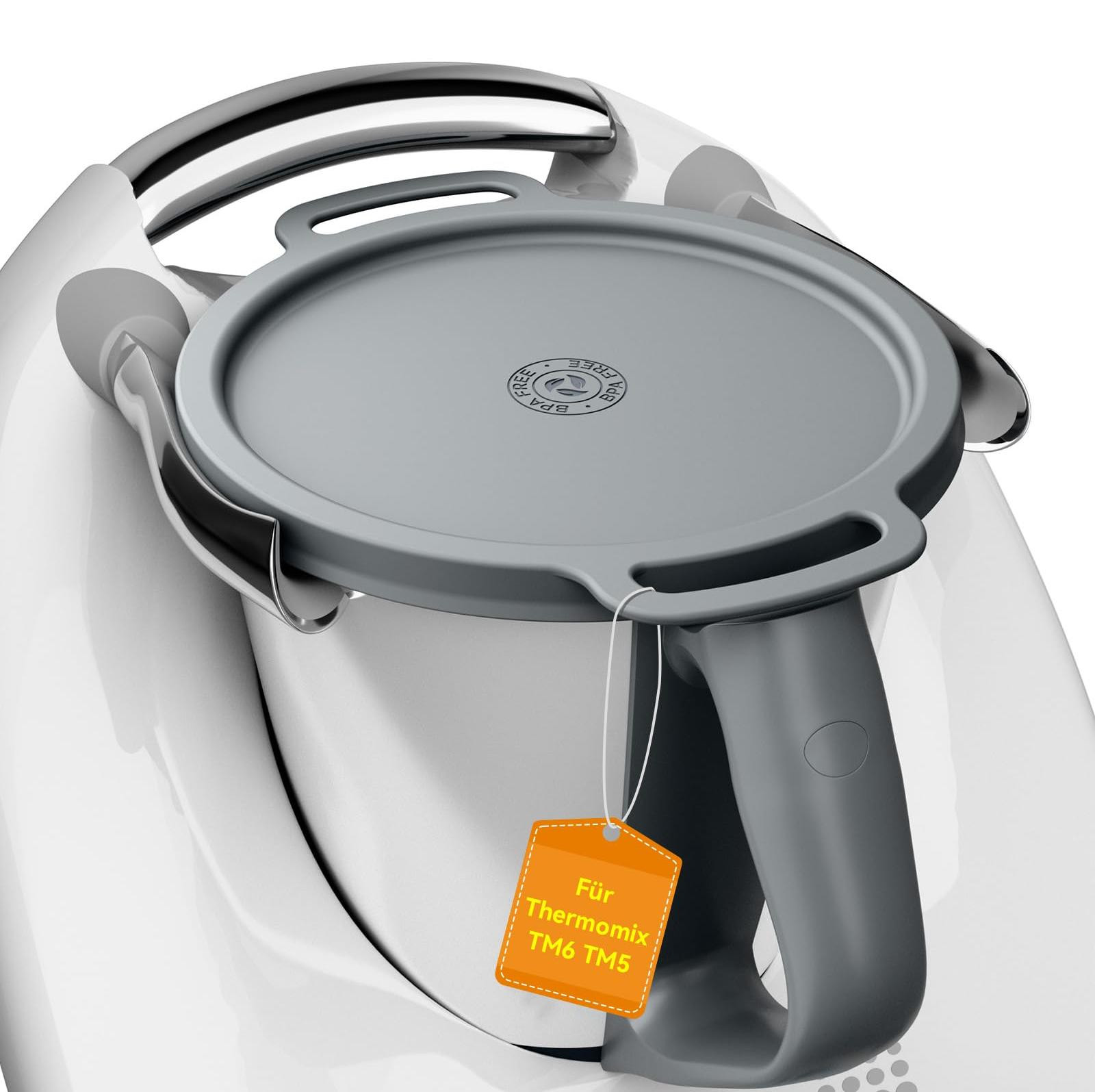 Dripio Siliconen deksel voor Thermomix TM6/TM5, grijs, vaatwasmachinebestendig