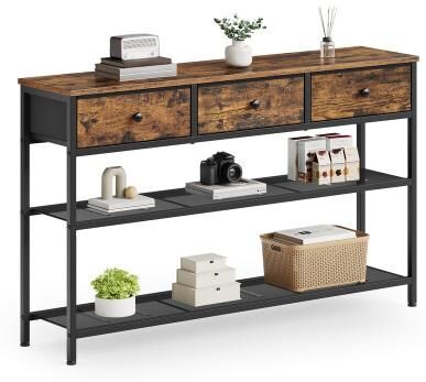 No Console Table with 3 Fabric Drawers