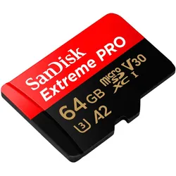 SanDisk microSDXC Karte – mit SD Slot Adapter für Smartphones und andere Geräte, Extreme PRO Serie, 64 GB