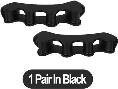 Frasier Beauty Silicone Toe Separator Bunion Corrector, Soft Hammer Toe Straightener & Toe Alignment Foot Care Tool ForPain Relief black