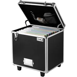 VEVOR Aktenaufbewahrungsbox, 396,2x320x381 mm Innenmaß, abschließbarer mobiler Businesskoffer mit Teleskopgriff, Aktenkoffer mit Handauszug für Büro, Zuhause, Büros, Krankenhäuser, Banken