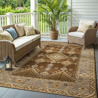 Style Haven Nova Faded Nomadic Brown/ Grey Area Rug