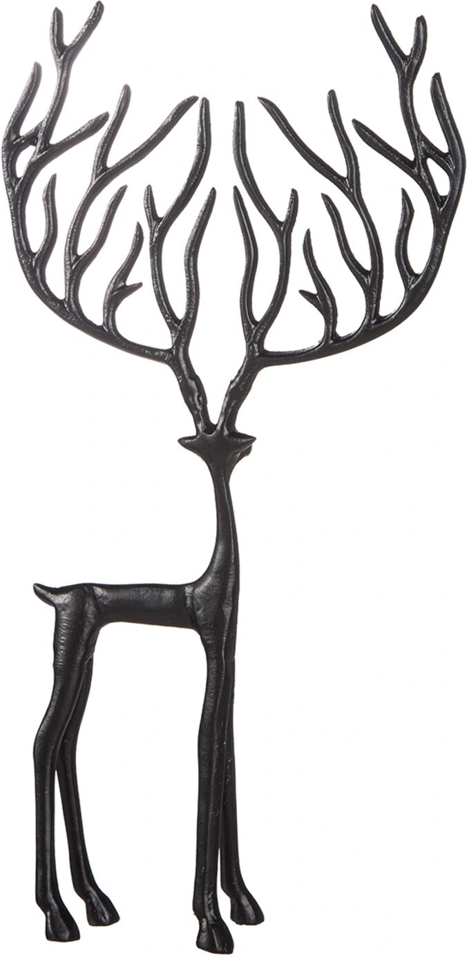 Gilde Rentier, Aluminium, Schwarz H: 32 cm  Schwarz