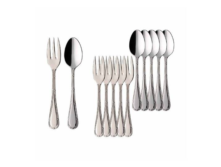 Villeroy & Boch Besteck-Set Kreuzband Septfontaines Kaffeebesteck Bundle (12-tlg), Edelstahl, Spülmaschinenfest