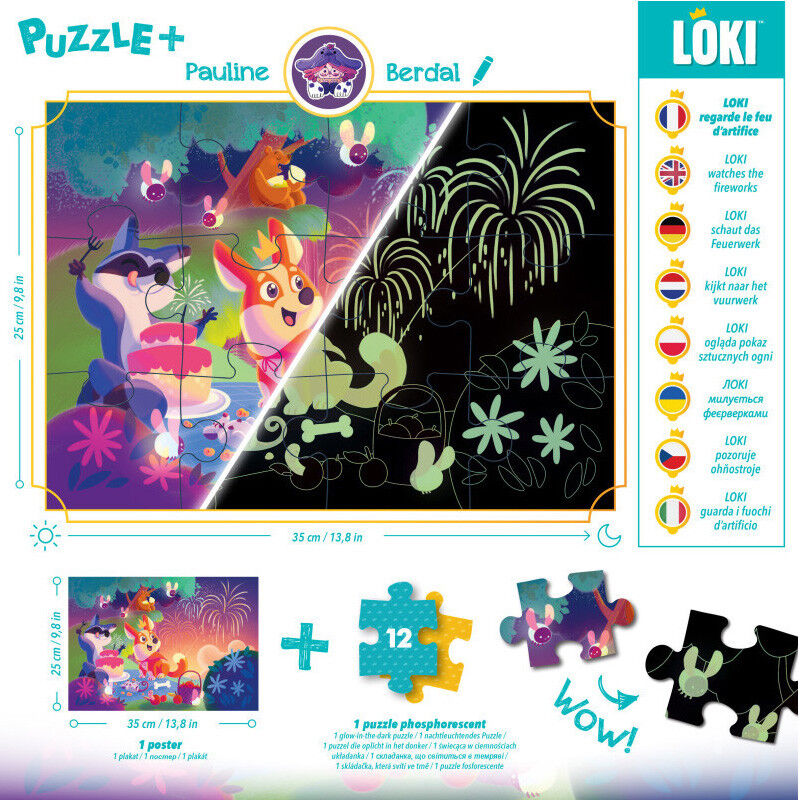 Puzzle+ 12 pcs : LOKI regarde le Feu d'Artifice