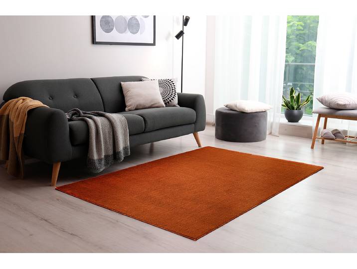 Tapis à poils courts Lauria Orange/Terre cuite 120 x 170cm Polyester
