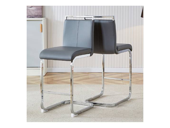 Fine Life Pro Barhocker 2 graue Barhocker nordischer Stil, PU-Material, vielseitig einsetzbar, Für Restaurants, Küchen, Terrassen und Büro geeignet
