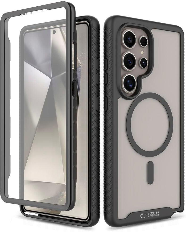 Tech-Protect Defense Hybrid Cover - Samsung Galaxy S25 Ultra - MagSafe Kompatibel - Gennemsigtig / Sort