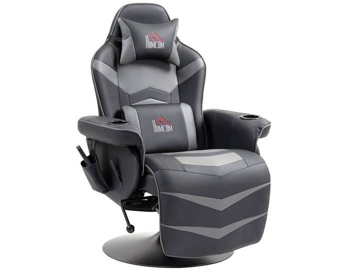 Homcom Relaxsessel mit Massagefunktion, Elektrisch Fernsehsessel mit Liegefunktion, Grau, Kunststoff, Füllung: Schaumstoff,Schaumstoff,Schaumstoff, 82.5x111.5x78 cm, Wohnzimmer, Sessel, Massagesessel