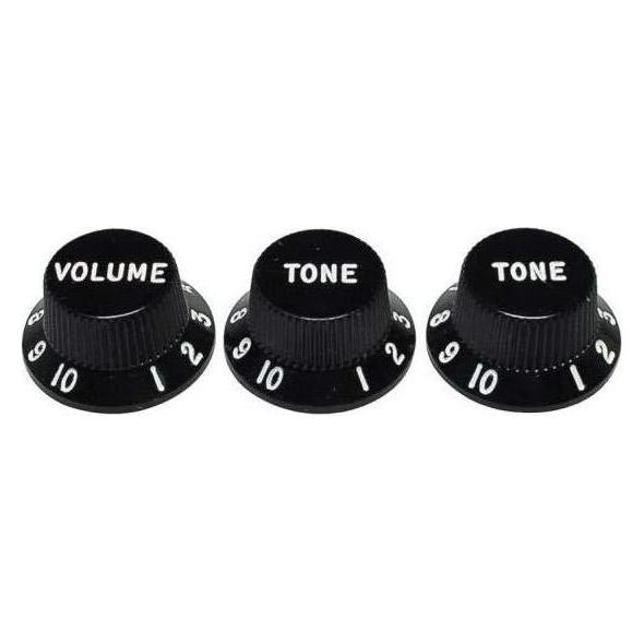 Fender Strat Pot Knobs (V/T/T) black (Knopf) (46535651)