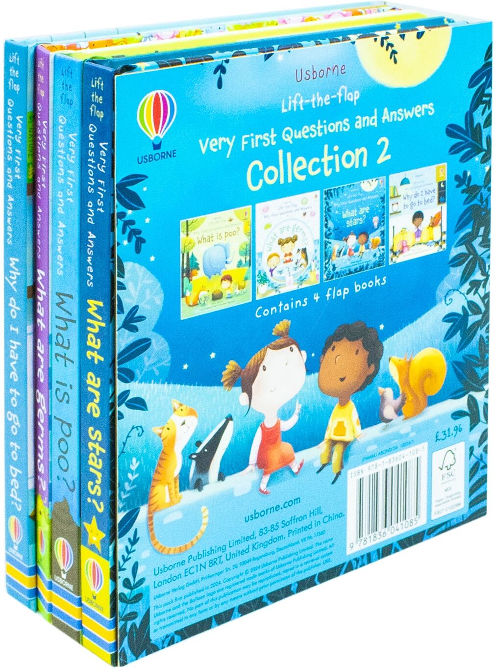 Usborne Lift-The-Flap Very First Questions and Answers Collection 2 - 4 Books Set Educational Discovery Collection for Kids