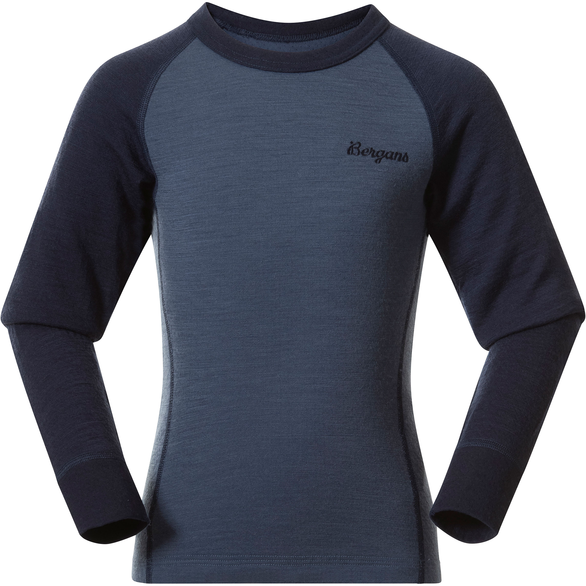 Bergans Inner:Dual Merino Kinder Langarm Unterhemden blau Größe 104 Camping Schnell trocknend Merinowolle
