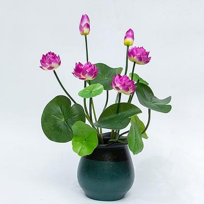 2er-Pack künstliche Seerosen-Lotusblüten für Aquarium-Dekor, buddhistische Altare, Fotografie-Requisiten, Kunstblumen