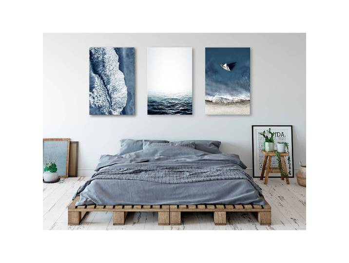 Wandbild Seascape Collection Leinen Blau 30 x 60cm