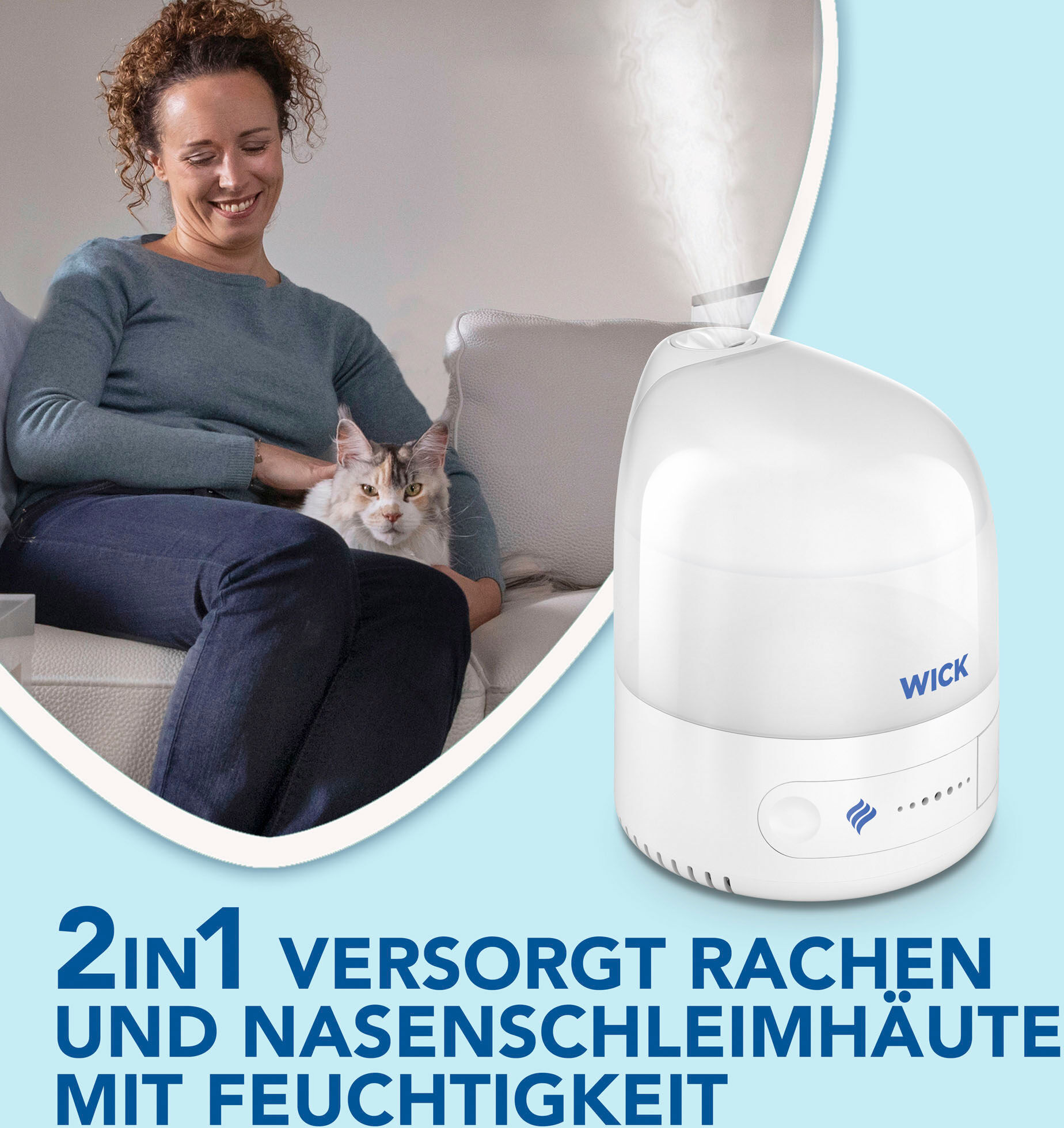 Luftbefeuchter WICK "Persönlicher Kaltluft-Ultraschall-Luftbefeuchter - WUL510", weiss (weiß), B:13cm H:15cm T:14cm, Luftbefeuchter, Luftbefeuchter, UNSER KLEINSTER LUFTBEFEUCHTER: Kompakt, intuitiv, einfach zu bedienen weiß Einheitsgröße