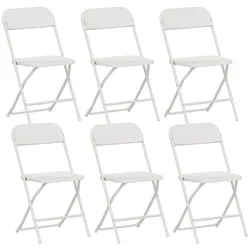 KLAPPSTÜHLE 6er Set Kunststoff Stahl Weiß