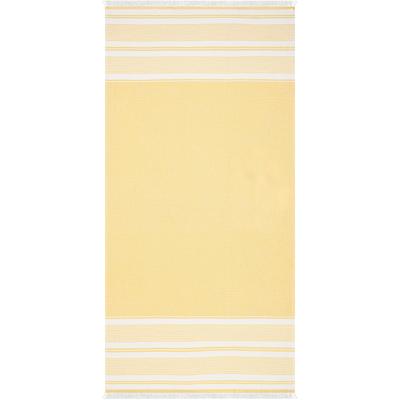 Strandtuch EGERIA "Pestemal", gelb (schwarz gelb), B:80cm L:180cm, gewebte Ware, Baumwolle, Handtücher, 80x180 cm, mit Fransen
