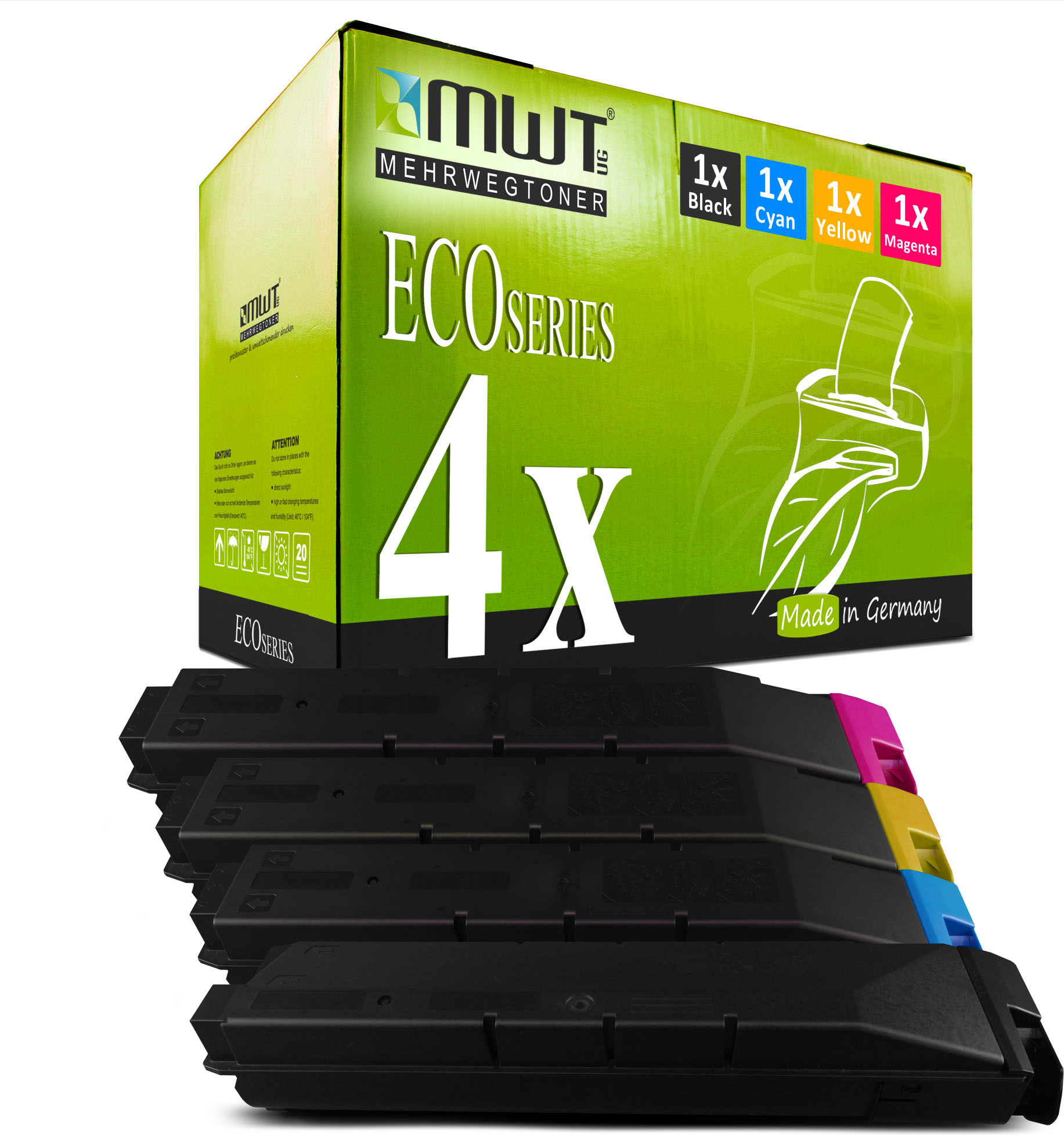 4 Mehrwegtoner kompatible Lasertoner ersetzt Triumph-Adler 654510010 654510014 654510016 654510011 Mehrfarbig