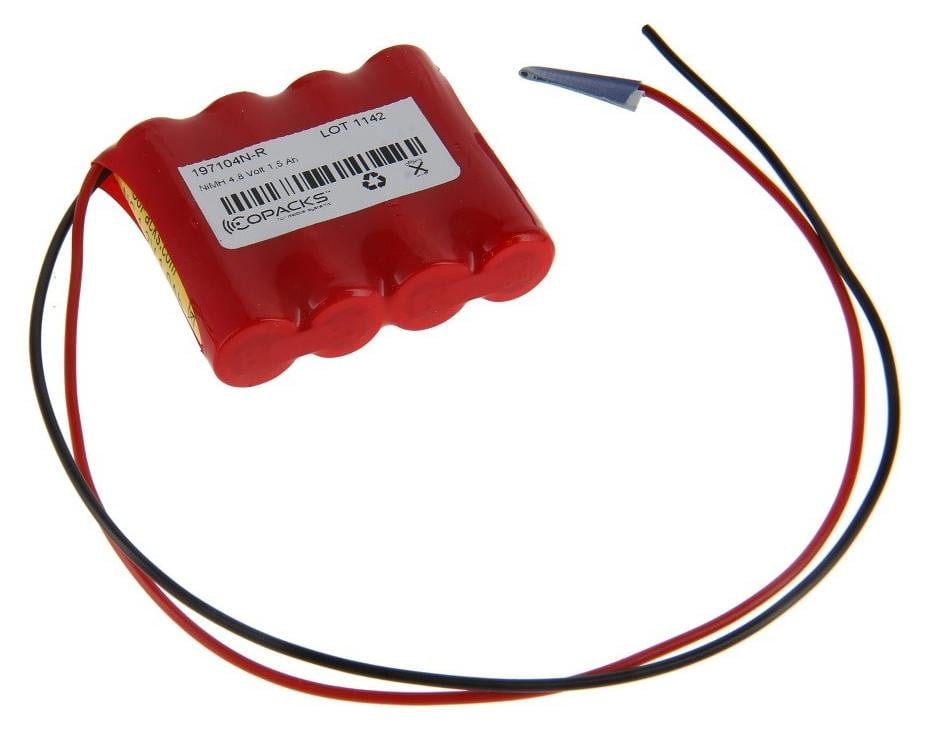AccuCell Notlichtaccu NiMH, 4,8V, 1500mAh, type F1x4 (Mignon AA), met 200mm kabel