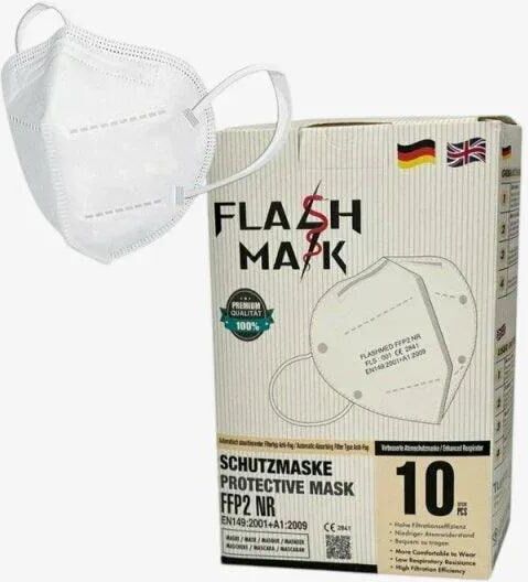 Flash Mask Maschera Protettiva Nera FFP2 10 Pezzi