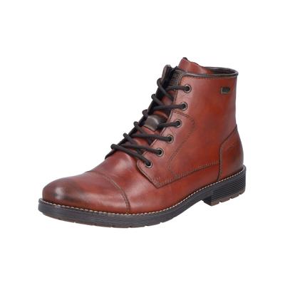 Schnürstiefelette RIEKER "Rieker Stiefelette Glattleder", Herren, Gr. 42, Textil, braun, Glattleder, Schuhe Schnürstiefelette