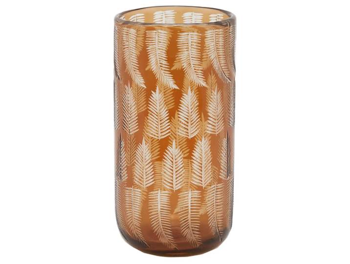 Vase Amber mit Palmblatt H: 26 cm Edg