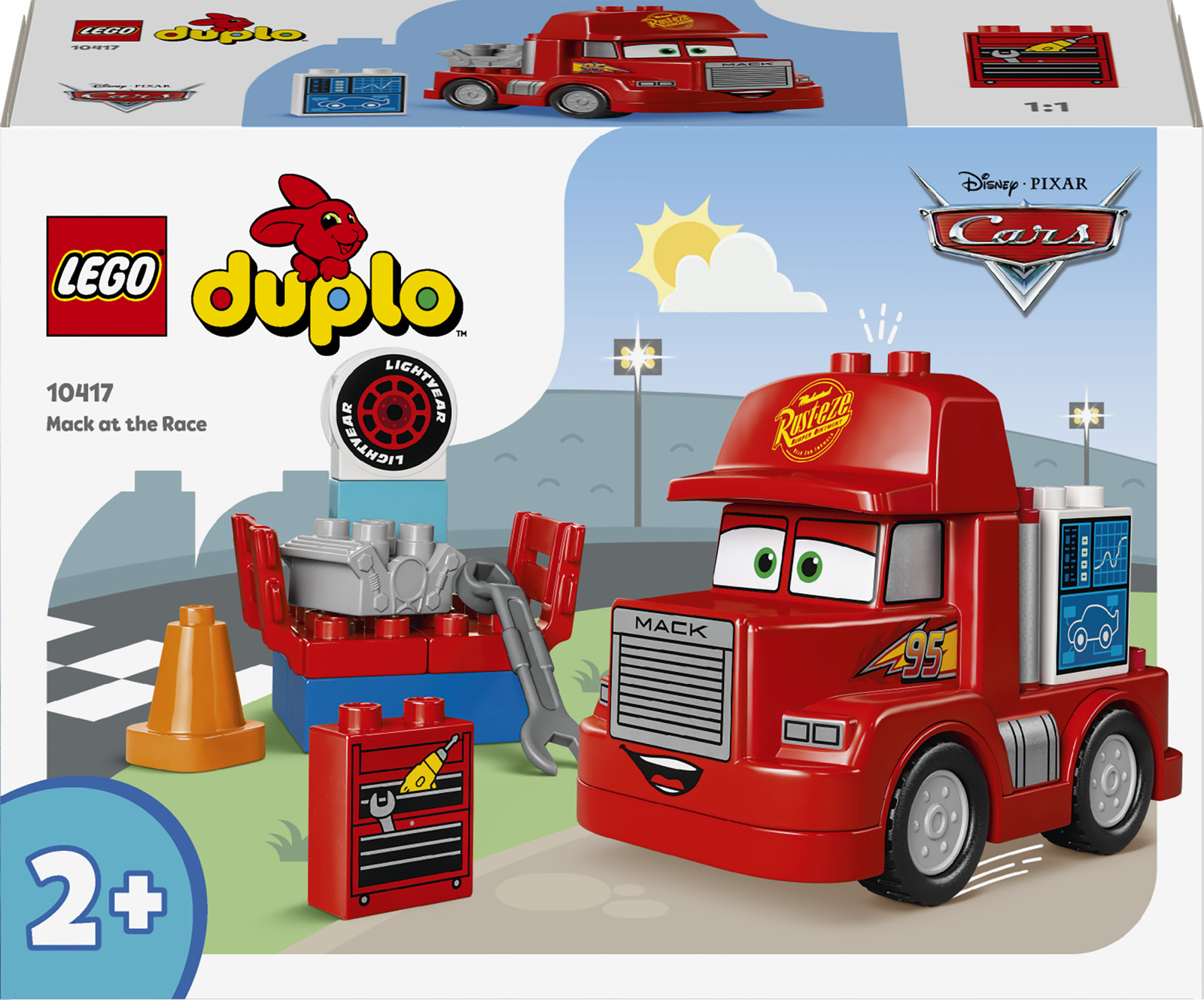 LEGO DUPLO Disney en Pixar's Cars Mack-vrachtwagen bij de race autospeelset 10417
