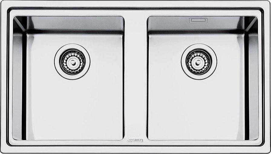 Smeg LFT862, Aufsatzwanne, Rechteckig, Edelstahl, Edelstahl, 2 Bowling, Rechteckig