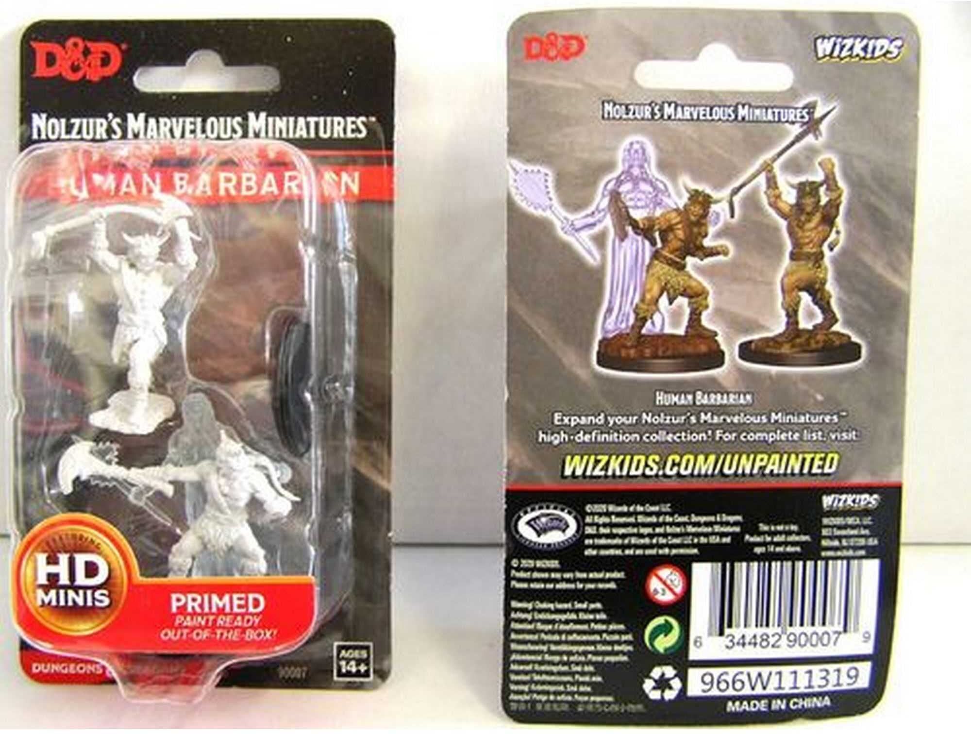 Wiz Kids LLC D;D Nolzur's Marvelous Miniatures Male Human Barbarian, Unpainted Miniature for Dungeons & Dragons