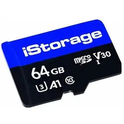 iStorage microSD (3-Pack) (64 GB, microSDXC, U3, UHS-III), Speicherkarte, Blau, Schwarz