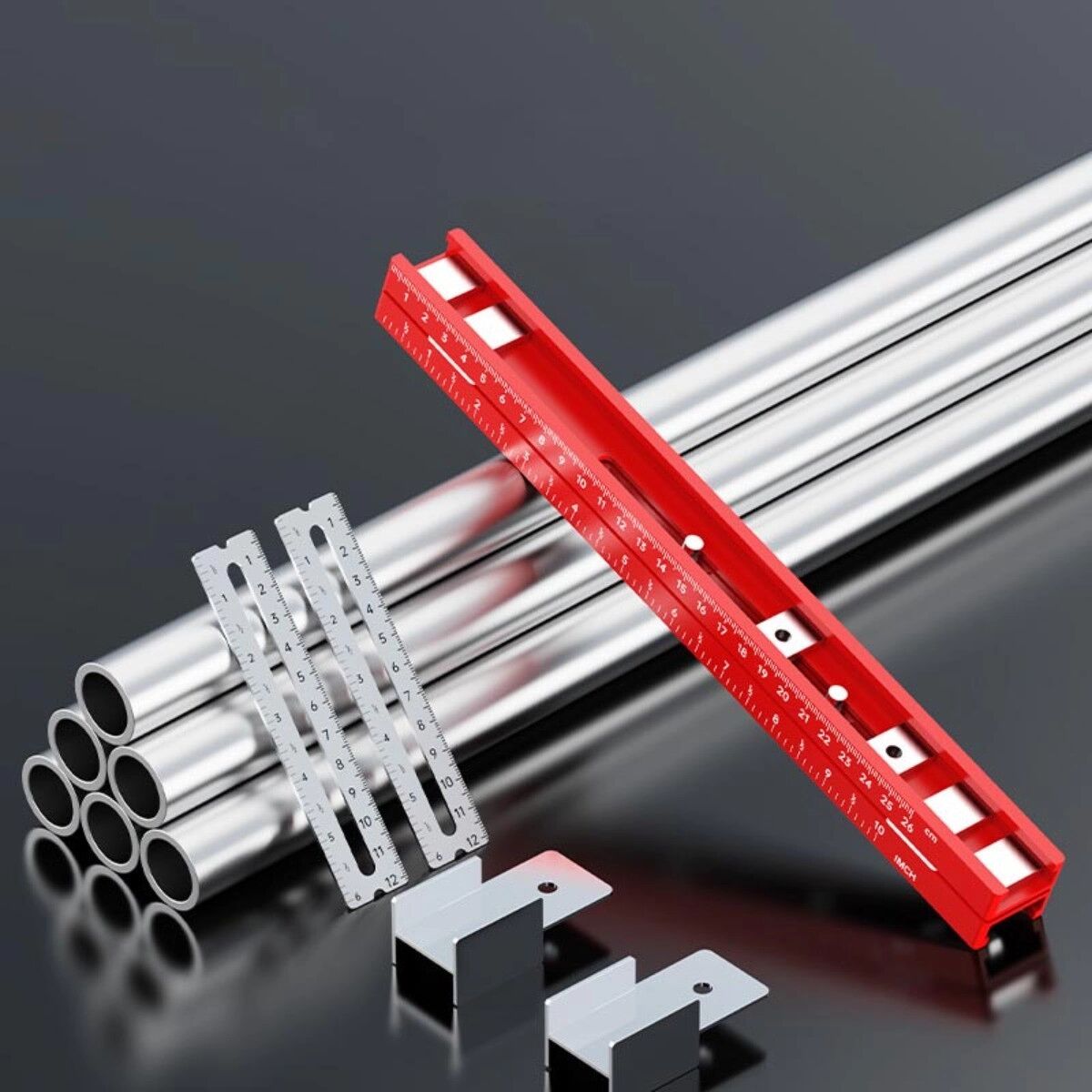 INF Localisateur d'installation de tringle de garde-robe - règle de positionnement en alliage d'aluminium avec marquages laser