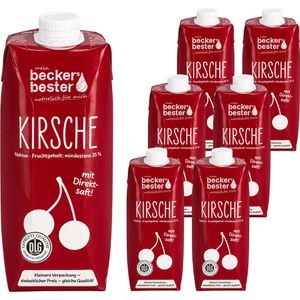 Beckers Saft Bester, Kirsche, mit Direktsaft, Tetrapack, je 0,75 Liter, 6 Stück