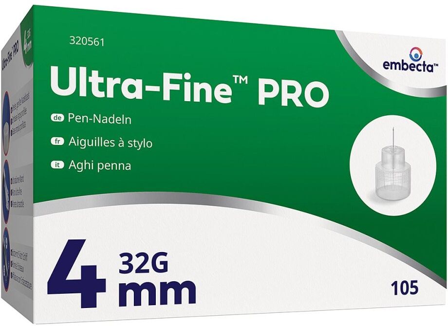 BD Ultra-Fine PRO Pen-Nadeln 4 mm 32 G