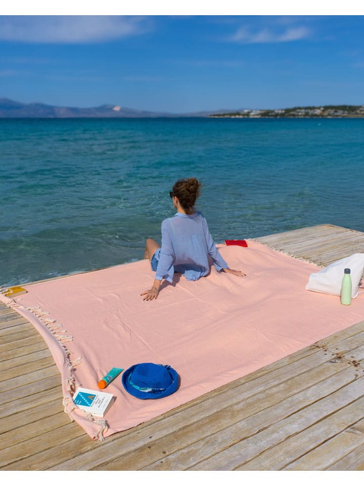 Samimi Hamamtuch "Atom" in Rosa - (L)220 x (B)200 cm - onesize