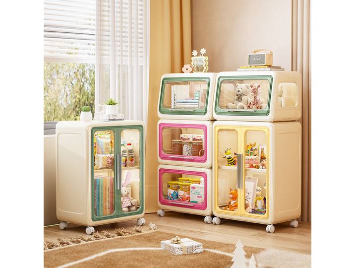 Armoire de rangement de jouets pour enfants, casier, étagère à livres, armoire de rangement multifonctionnelle en plastique de grande capacité